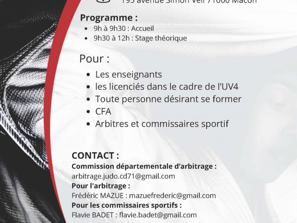 Image de l'actu 'Stage Arbitrage Départemental n° 1 - Mâcon Dimanche 9 Novembre 2025'