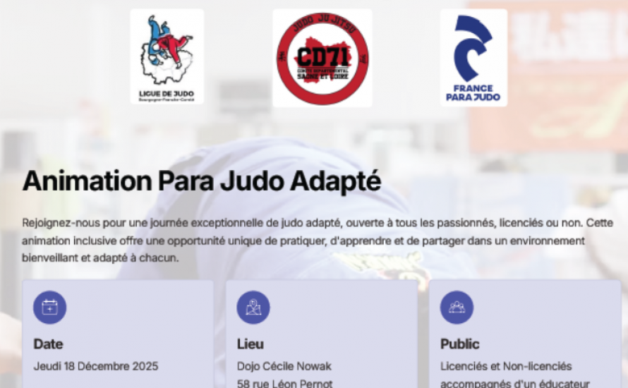 Animation Para Judo le 18 décembre 2025